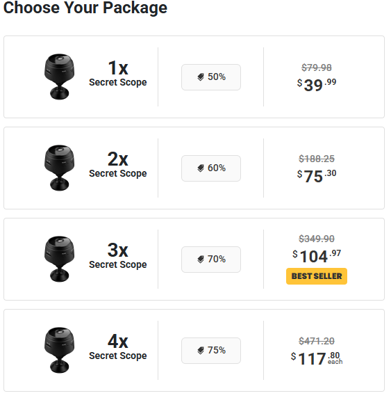 Secret Scope Price 1